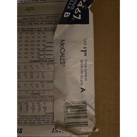 7467 Vintage McCalls SEWING Pattern Girls Top Pants Skirt Stitch n Save Sz 7-14 - Picture 6 of 9